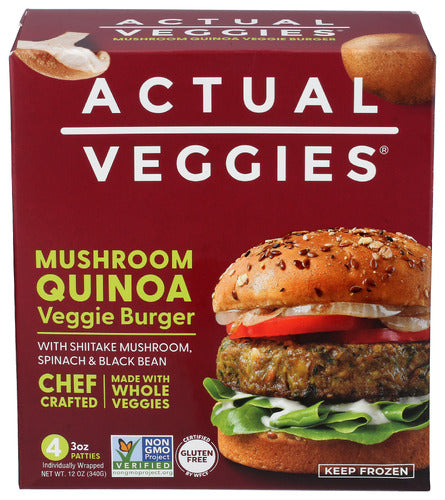 ACTUAL VEGGIES BURGER VEGGIE MSHRM QUIN - 12 OZ