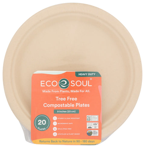 ECO SOUL PLATES PLNT BSD 9IN RND - 20 CT