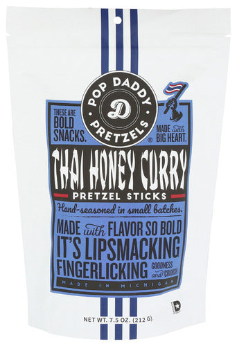 POP DADDY POPCORN & PRETZ PRETZELS THAI HONEY CRRY - 7.5 OZ