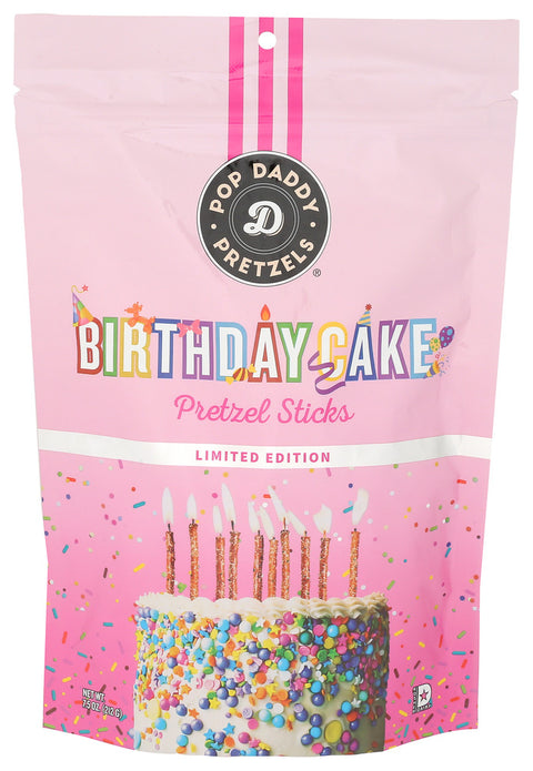 POP DADDY POPCORN & PRETZ PRETZELS BIRTHDAY CAKE - 7.5 OZ