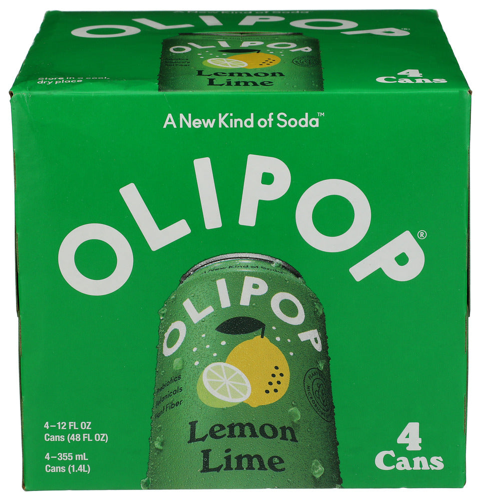 Olipop Soda Preb Lemon Lime 4Pk, 48 FO.