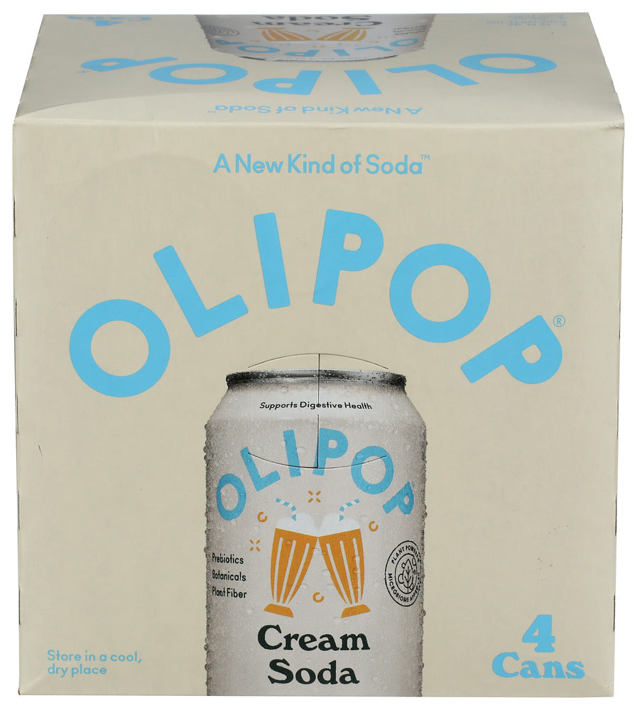 Olipop Soda Preb Cream Soda 4Pk, 48 FO.
