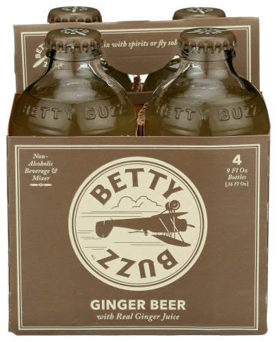 BETTY BUZZ CKTL MXR GINGER BEER 4PK - 36 FO