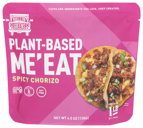 Rollingreens Chorizo Pb Spicy Meat, 4.5 OZ.