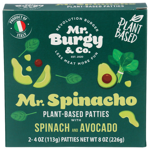 MR BURGY AND CO PATTIES SPINACH AVOCADO - 8 OZ