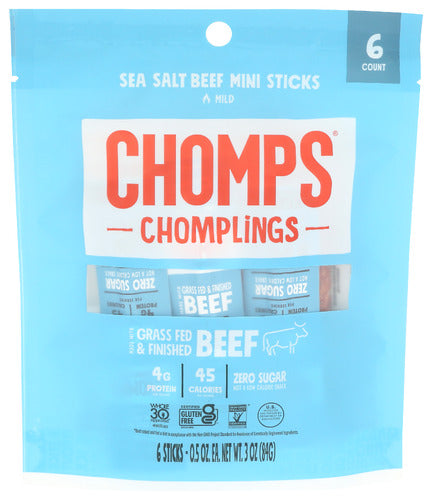 Chomps
Beef Stick Seasalt 6Pc, 3 OZ.