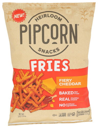 Pipcorn Fries Fiery Cheddar, 5 OZ.