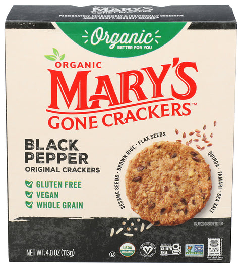 MARYS GONE CRACKERS CRACKER BLACK PEPPER - 4 OZ