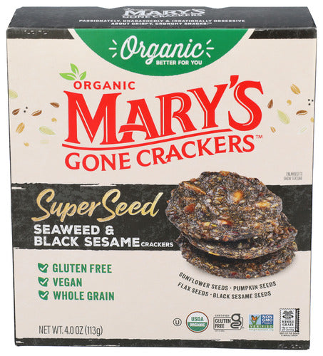 MARYS GONE CRACKERS CRACKER SWD BLK SES SPSD - 4 OZ