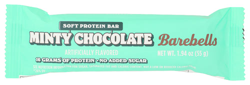 Barebells Soft Protein Bars Minty Chocolate - Pack of 1 -16g High Protein Treats - Chocolate Nutrition Bar with 1g Total Sugars - On The Go Breakfast or Post-Workout Snack