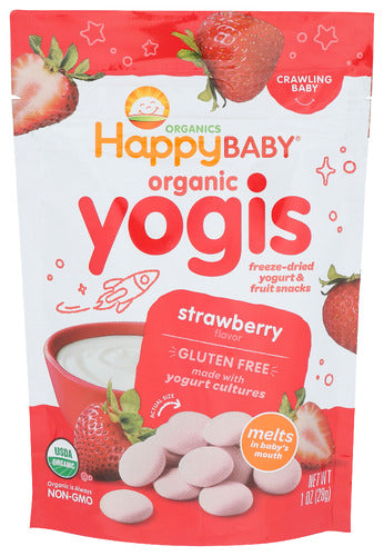 HAPPY BABY SNACK YOGURT STRWBRRY ORG - 1 OZ