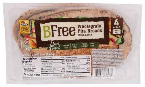 Bfree 
Bread Pita Wholegrain, 7.76 OZ.
