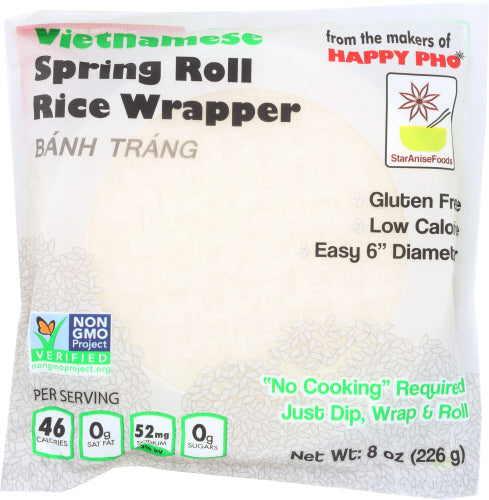 STAR ANISE RICE WRAPR NO GMO SPRNG ROLL V - 8 OZ