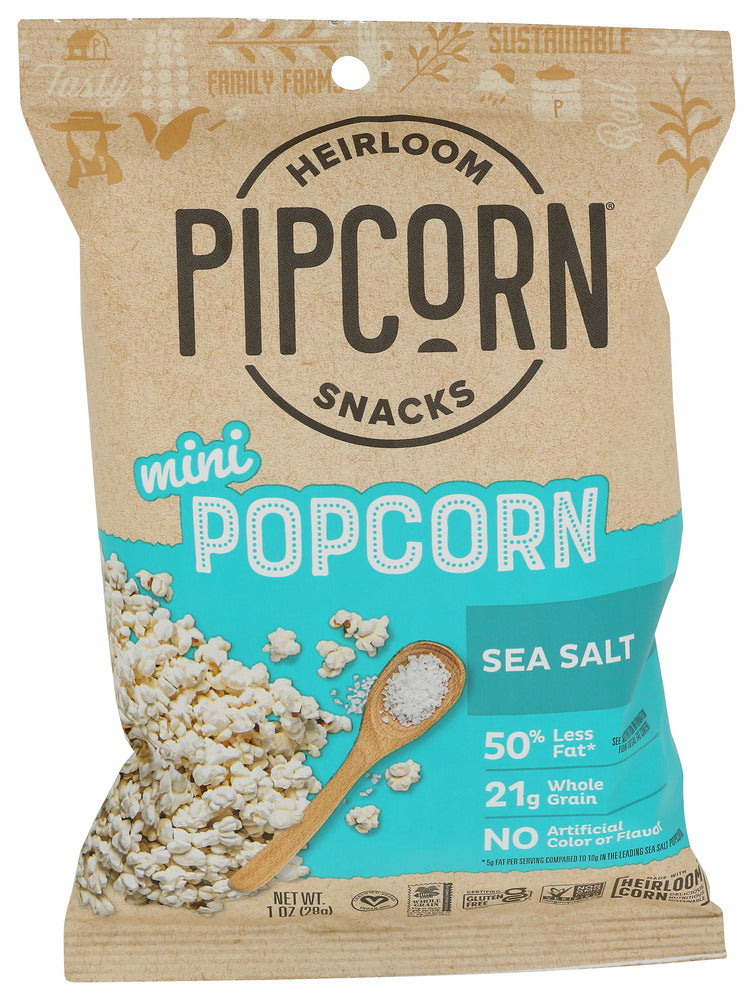 Pipcorn Popcorn Mini Sea Salt, 1 OZ.