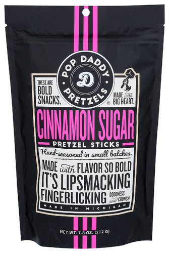 POP DADDY POPCORN & PRETZ PRETZELS CINNAMON SUGAR - 7.5 OZ
