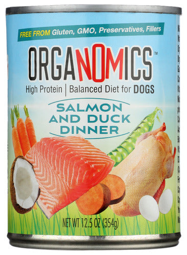 Organomics Food Dog Flavr Slmn Duck, 12.5 OZ.