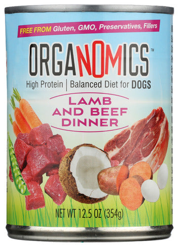 Organomics Food Dog Flavr Lamb Beef, 12.5 OZ.
