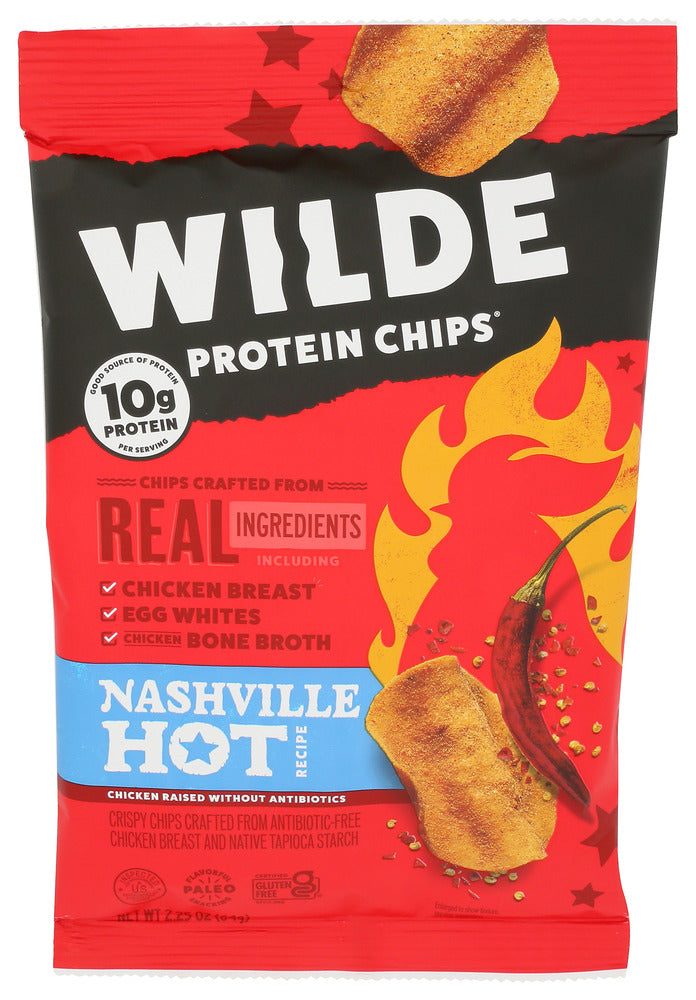 WILDE SNACKS CHIPS PROTEIN NSHVLLE HOT - 2.25 OZ