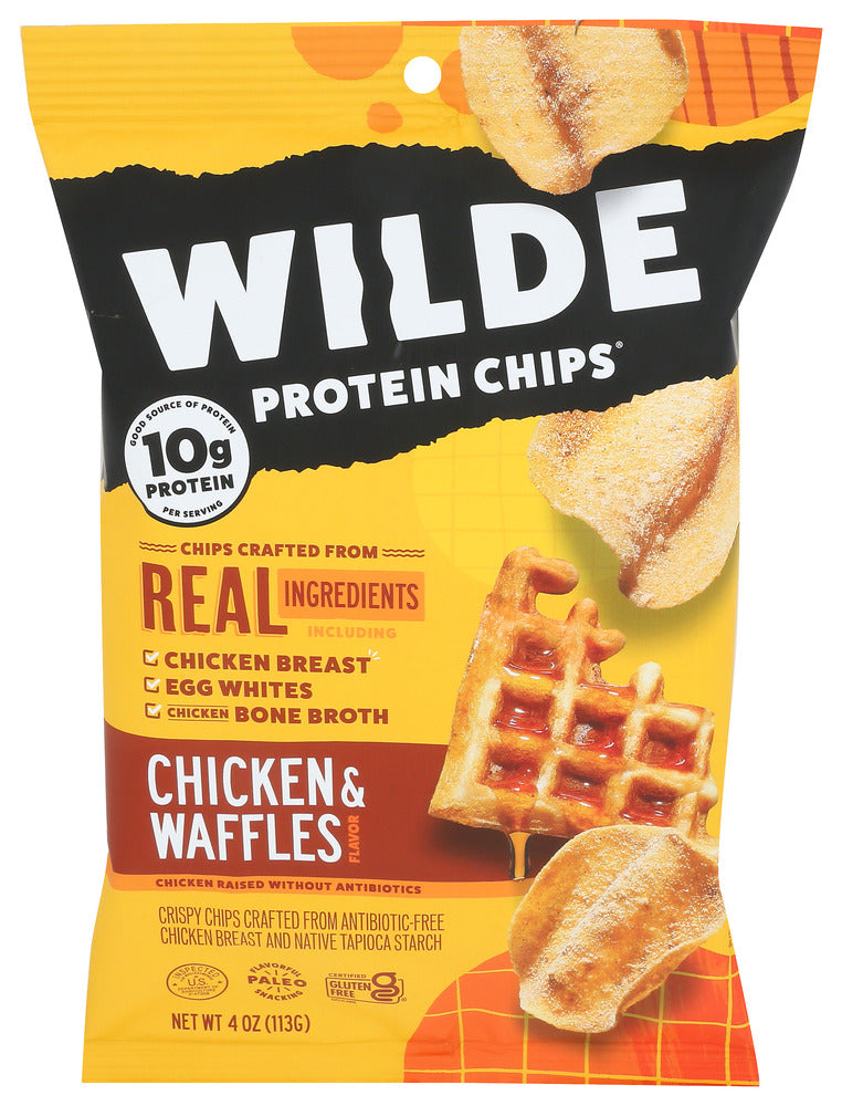 WILDE SNACKS CHIPS PROTEIN CHKN N WFFL - 4 OZ