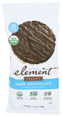 ELEMENT SNACKS RICE CAKE DK CHOC - 3.5 OZ
