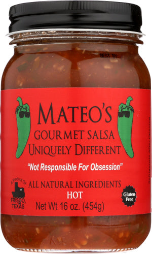 MATEOS GOURMET SALSA HOT - 16 OZ