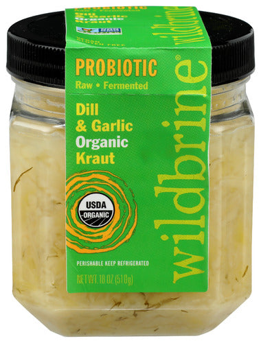 WILDBRINE SAUERKRAUT DILL & GRLC - 18 OZ