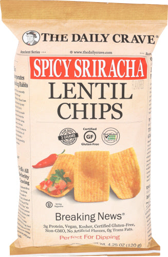 THE DAILY CRAVE CHIP LENTIL SPICY SRIRACH - 4.25 OZ