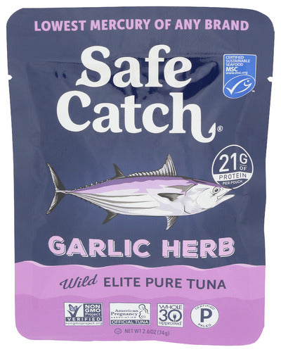 Safecatch Tuna Wild Elite Grlic Hrb, 2.6 OZ.