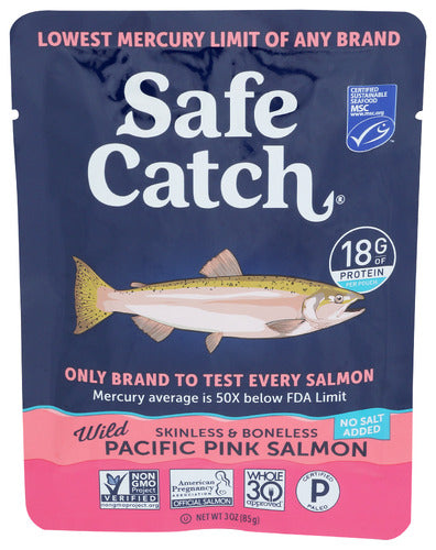 Safecatch Salmon Pouch No Salt Add, 3 OZ.