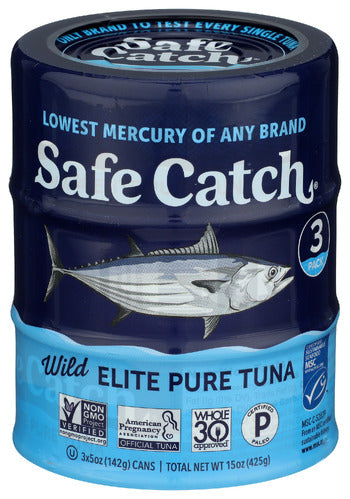 Safecatch Tuna Elite Pure 3 Cans, 15 OZ