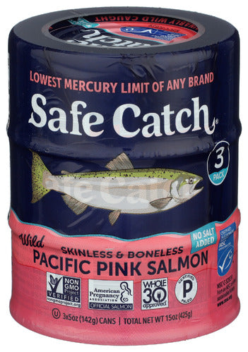 Safecatch Salmon Wild Pink 3 Cans, 15 OZ.