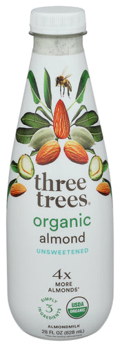 THREE TREES ALMOND MILK UNSWT ORIG - 28 OZ