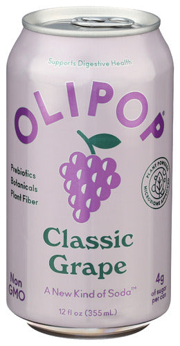 Olipop Soda Grape Tonic Classic, 12 FO.