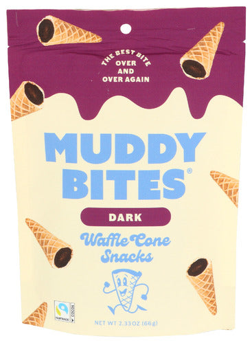 Muddy Bites Snck Wflcn Dark Chocolate, 2.33 OZ