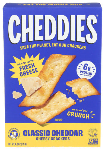 Cheddies
Crackers Classic Cheddar, 4.2 OZ.