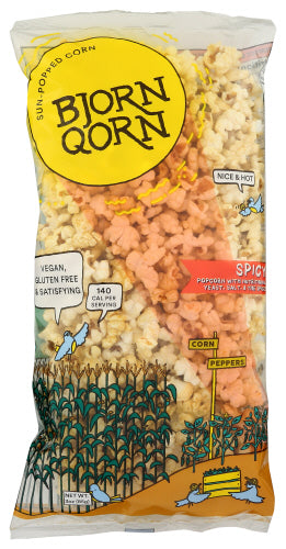 BJORNQORN POPCORN SPICY SUNPOPPD - 3 OZ