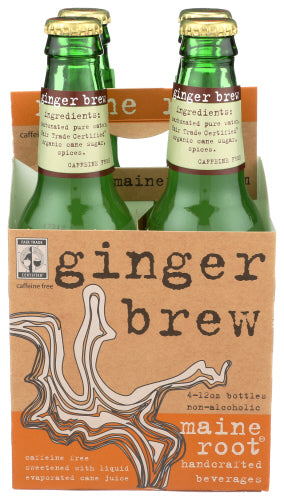 MAINE ROOT SODA 4PK GINGER BREW SWTN - 48 FO