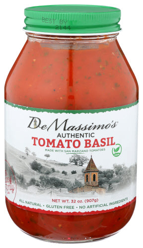 De Massimos 
Sauce Pasta Tomato Basil, 32 OZ.