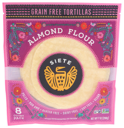 SIETE TORTILLA ALMND FLOUR 8PC - 7 OZ