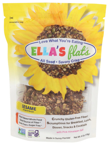 ELLAS FLATS CRACKERS SESAME - 4.8 OZ