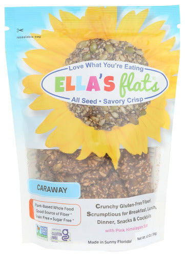 ELLAS FLATS CRACKERS CARAWAY - 4.8 OZ