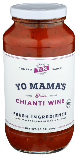 YO MAMAS FOODS SAUCE PASTA CHIANTI WINE - 25 OZ