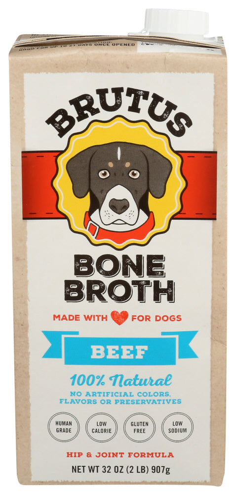 BRUTUS BROTH DOG BONE BEEF BROTH - 32 OZ