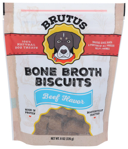 BRUTUS BROTH BISCUIT BEEF DOGS - 8 OZ