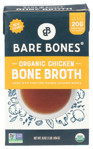 Bare Bones 
Broth Chkn Psture Rsd, 16 OZ.