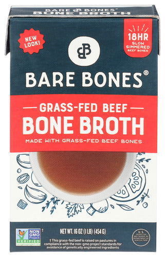 Bare Bones 
Broth Beef Grss Fed, 16 OZ.