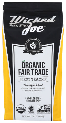 WICKED JOE COFFEE COFFEE BRKFST BLND WHLBEAN - 12 OZ