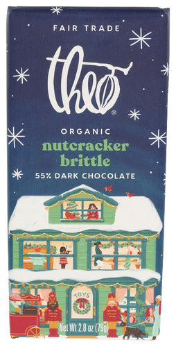THEO CHOCOLATE BAR DK CHOC NUTCRACKER BR - 2.8 OZ