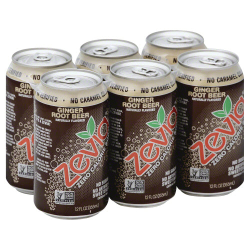 ZEVIA SODA ROOTBR GNGR NTRL 6PK - 72 FO