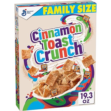 Cinnamon Toast Crunch Whole Grain Breakfast Cereal, Family Size, 19.3 oz. (Pack of 8)